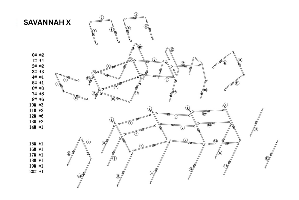 Austrack Campers Numbered Poles (For Hard Floor Campers) (each)