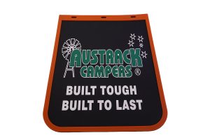 Austrack Mudflap Rear 300 x 380 - Orange Trim