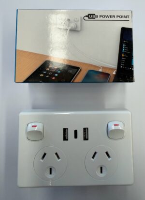 Power point switch with USB